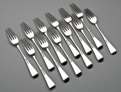 Antique York Silver Tableforks (set of 12) - Hampston & Prince